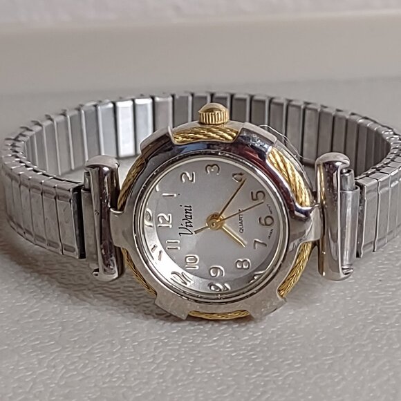 Untested Pretty Viviani Two Tone Stretch Watch - Picture 1 of 7